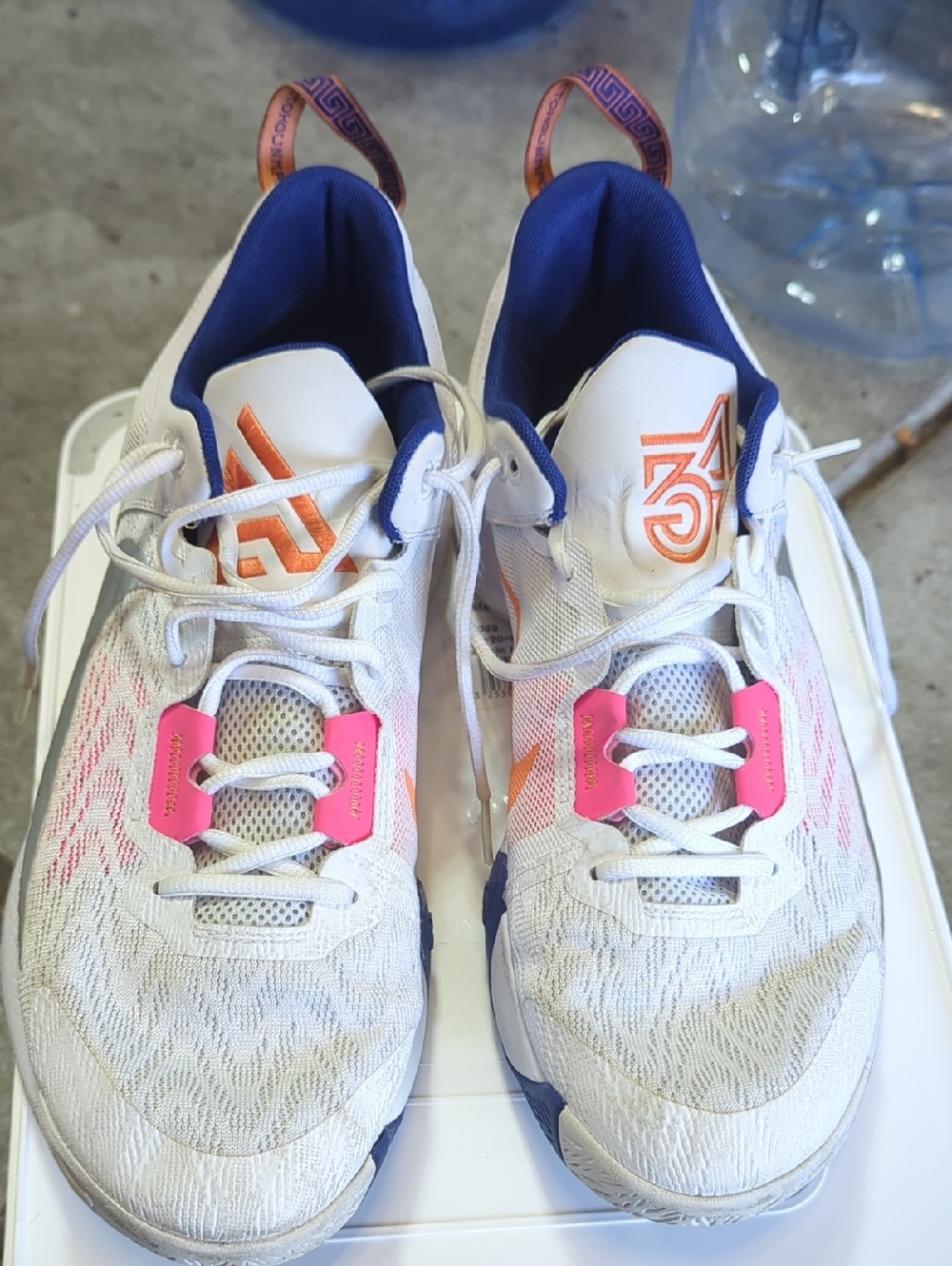 Nike White Navy Pink Orange Athletic Shoes